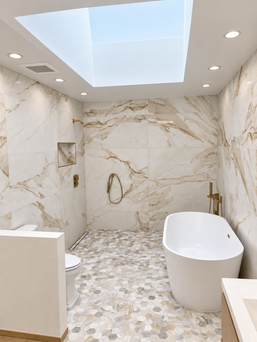 Natural Stone Bathroom completed by TS Construction
